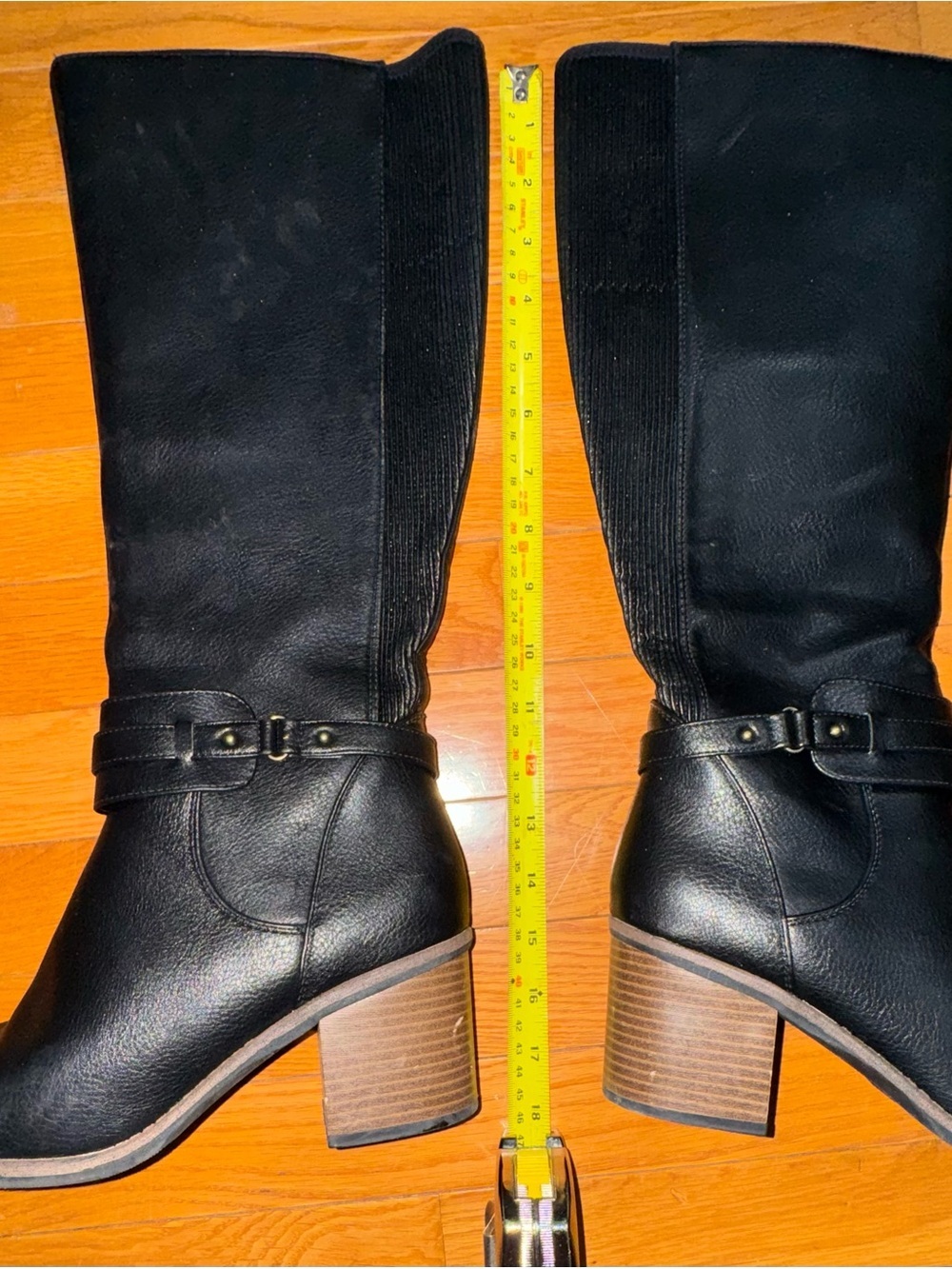 Sonoma Black Mid-Calf Block Heel Women's Boots - Picture 11 of 15